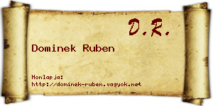 Dominek Ruben névjegykártya